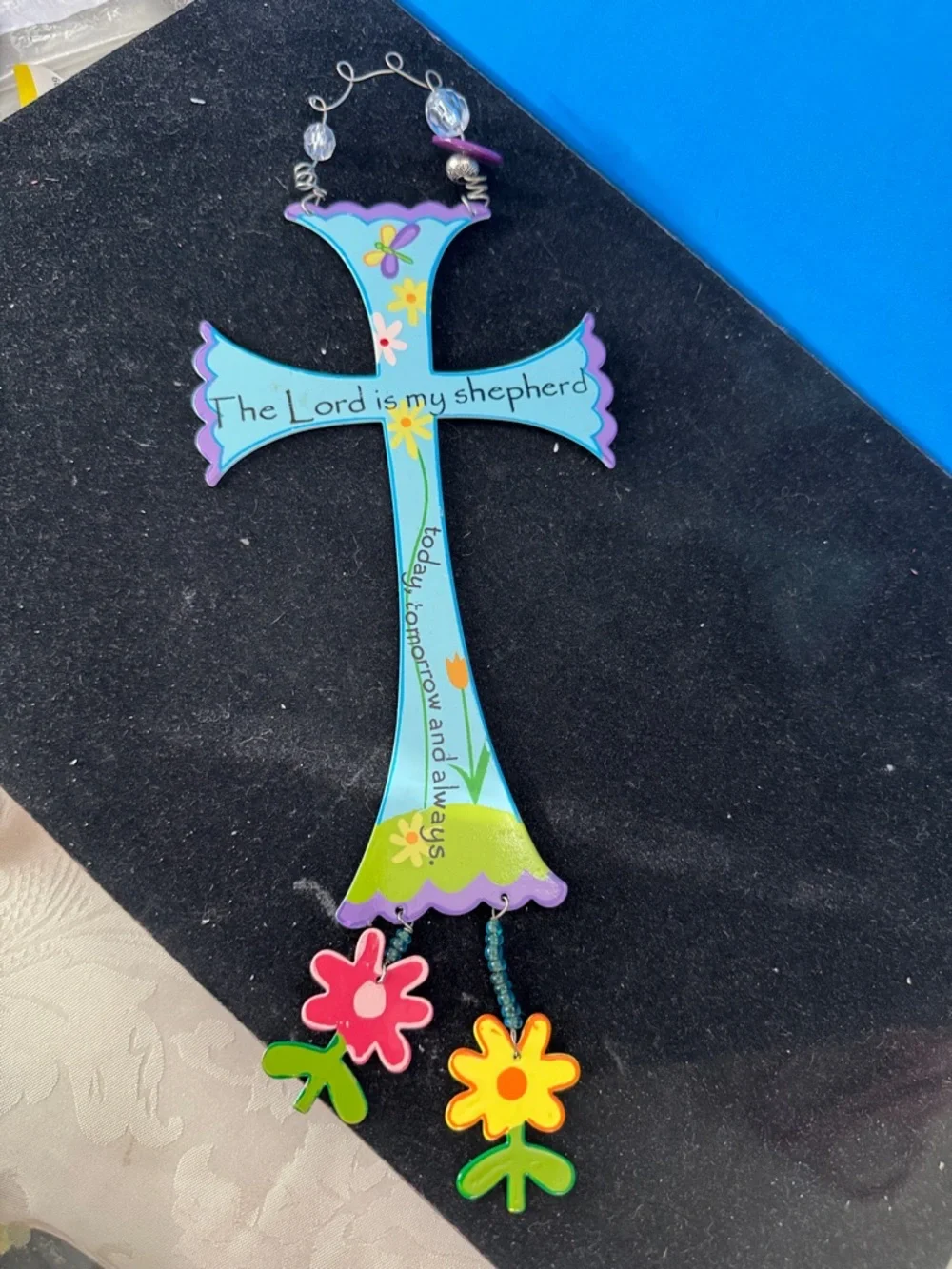 Colorful Decorative Cross with Flowers